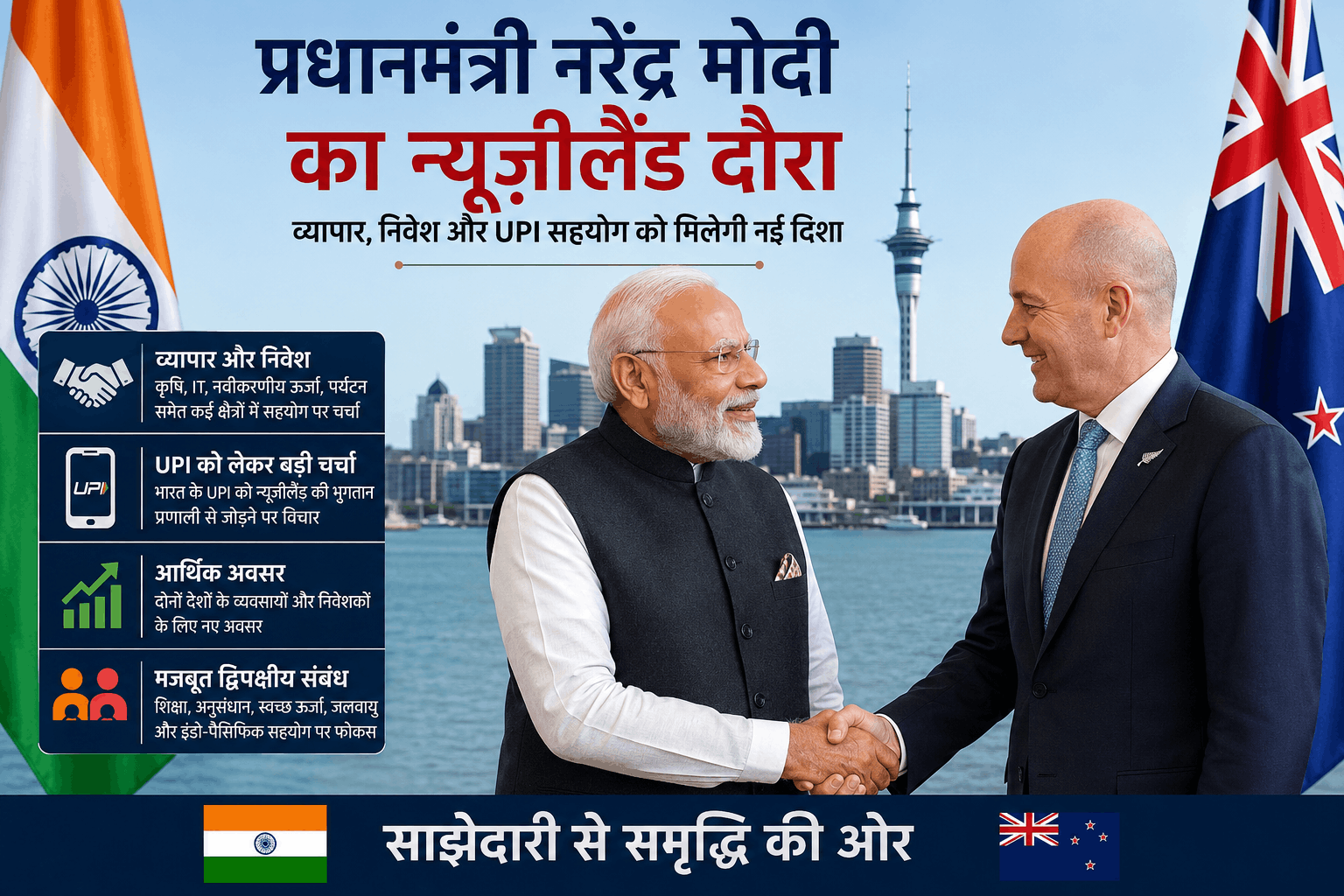 PM Narendra Modi Visits New Zealand: Strengthening Trade, Investment & UPI Partnership